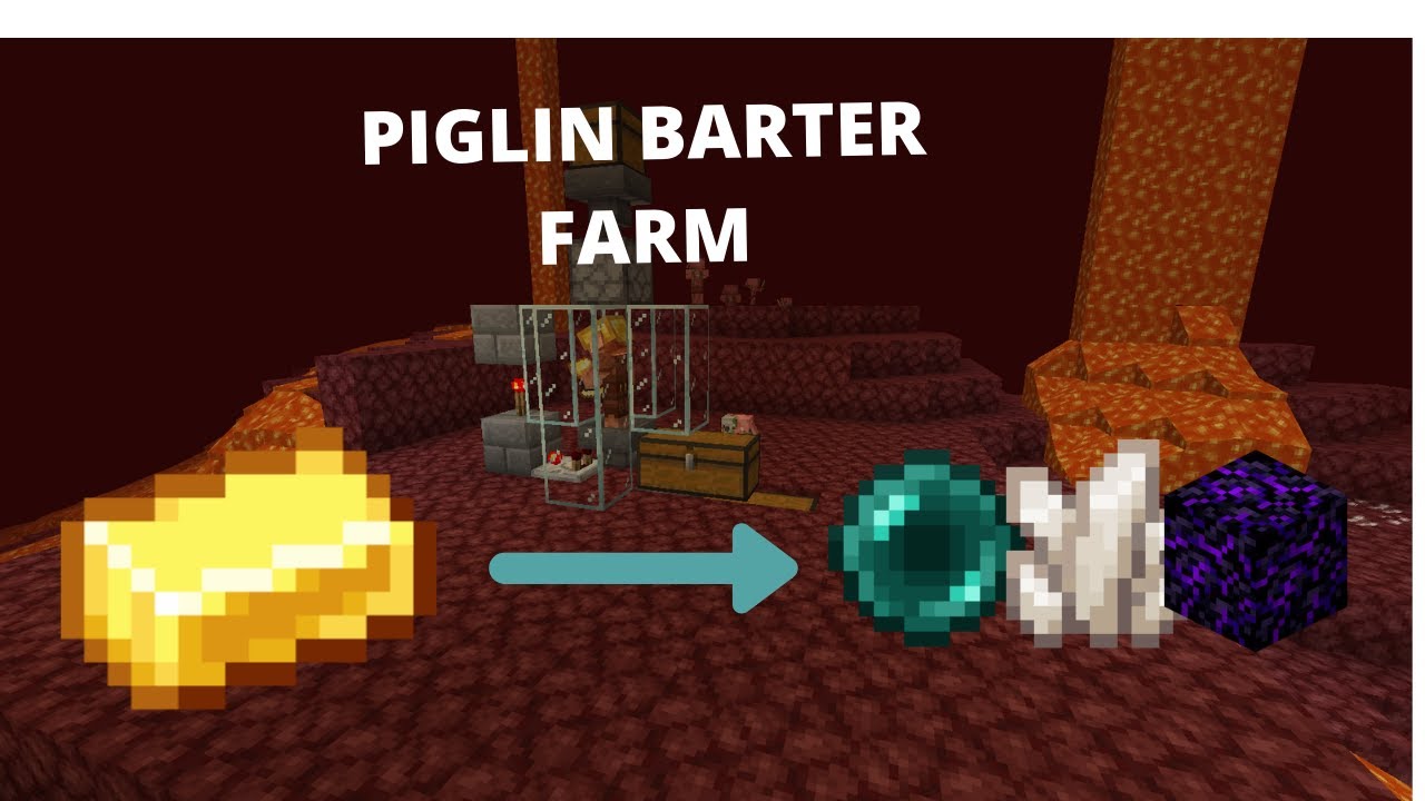 Best Piglin barter farm gives 3500+ items per stack of gold YouTube