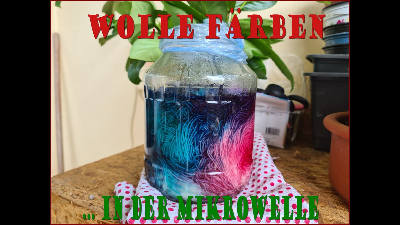 Wolle färben in der Mikrowelle - Sockenwolle selber färben mit Wilton-Farbe - WOLLE färben #02