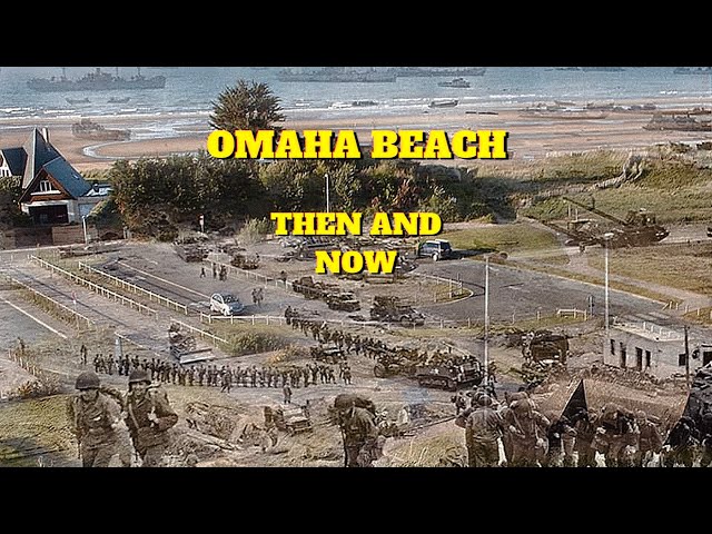 Amazing Then and now pictures in Omaha beach from WW2 class=