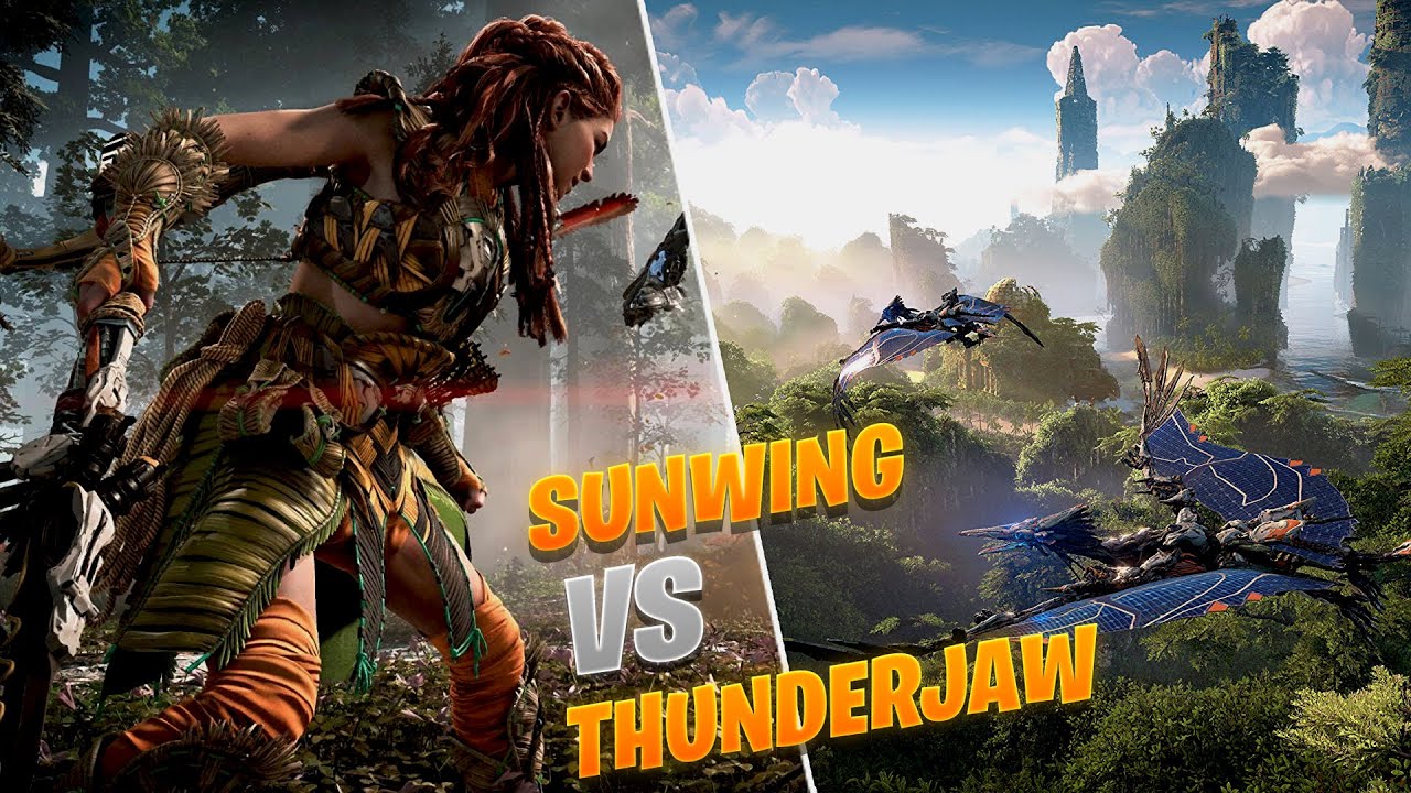 SUNWING VS THUNDERJAW FIGHT WITH FUN | HORIZON FORBIDDEN WEST - YouTube