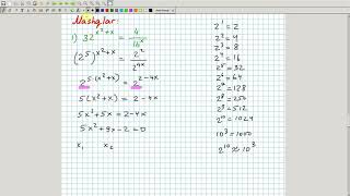 Sodda ko'rsatkichli tenglamalar va ularning sistemalariga mashqlar. Algebra 10-sinf. 22-dars