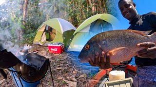 Camping and Spearfishing For Food on a Deserted island pt-1