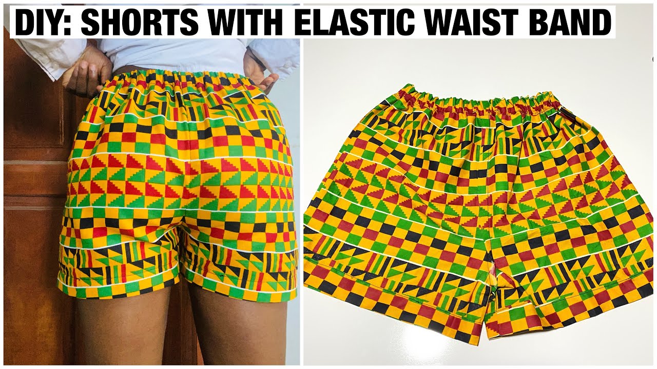 How to cut and sew shorts pants with elastic waist band, beginner friendly