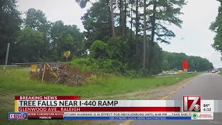 Fallen tree near I-440 impacts traffic near Crabtree Mall
