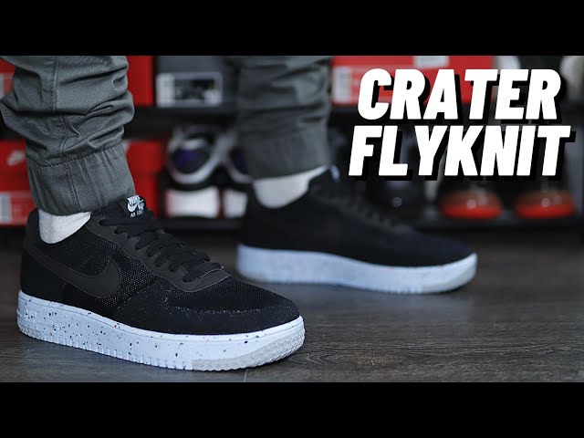 BETTER THAN THE 2.0's? Nike Air Force 1 Crater Flyknit Black On Foot Review  - YouTube