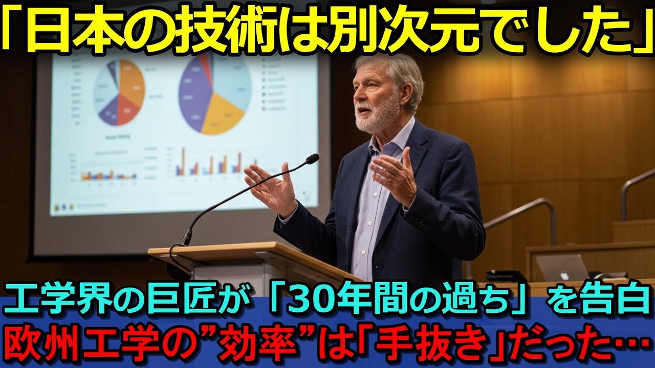 【海外の反応】「日本の技術は別次元でした」欧州工学会の巨匠が30年間の間違いを告白！欧州工学の効率と手抜きは紙一重だという真実に驚愕【聞き流し/作業用BGM】