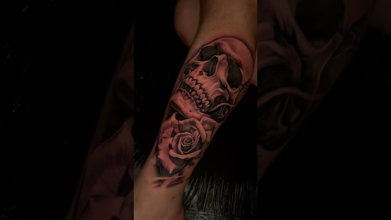 A skull and roses tattoo piece by artist London Reese  Intenze ink  Skull  sleeve tattoos Rose tattoos Rose tattoos for men