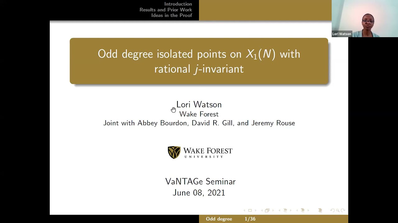 Lori Watson, Odd degree isolated points on X_1(N) with rational j-invariant