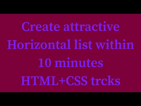 How to create horizontal list using HTML and CSS - YouTube
