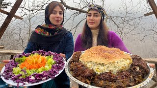 How to cook an authentic Iranian dish with sheep's neck! Vegetable pilaf with neck!
