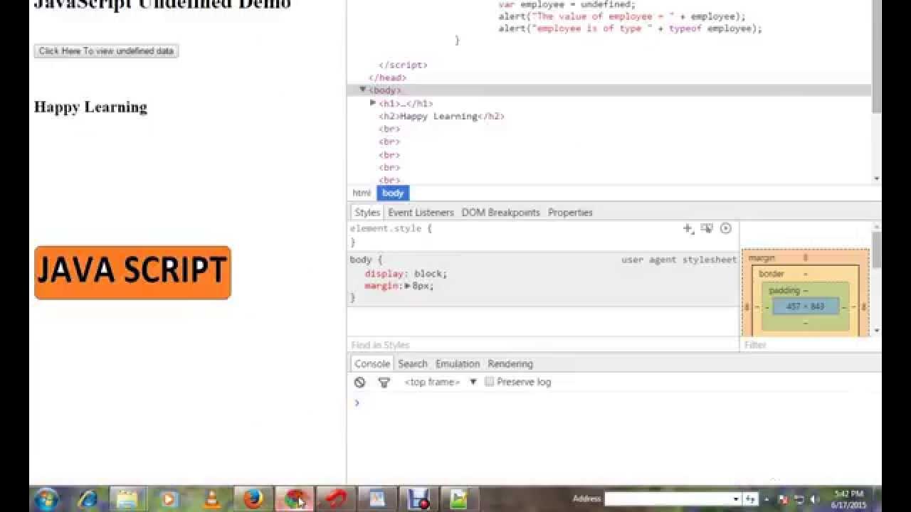 HOW TO USE UNDEFINED JAVASCRIPT DEMO - YouTube