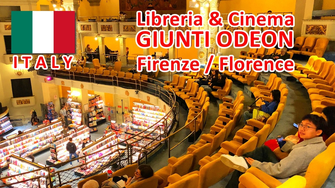 Libreria Cinema Giunti Odeon, Firenze 📚 🎞️ Italia, Visita virtuale 4K Walkthrough Video
