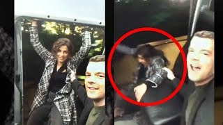 Omg Priyanka Chopra Falls Off A Moving Car Watch Video