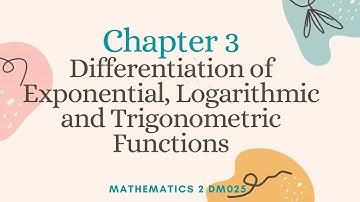 (1/2) Chapter 3 | 3.3 Differentiation of Trigonometric Functions