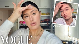 I TRIED FOLLOWING GIGI HADID&#39;S VOGUE MAKEUP TUTORIAL | Elle Donnelly