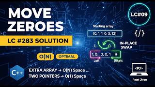 LeetCode 283 - Move Zeroes | Two Pointer Approach | C++ | DSA Series