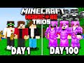 We Survived 100 Days in Hardcore Minecraft TRIOS... and here's what happened!