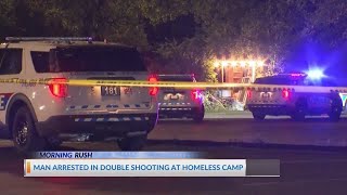 One arrested after two homeless men injured in shooting