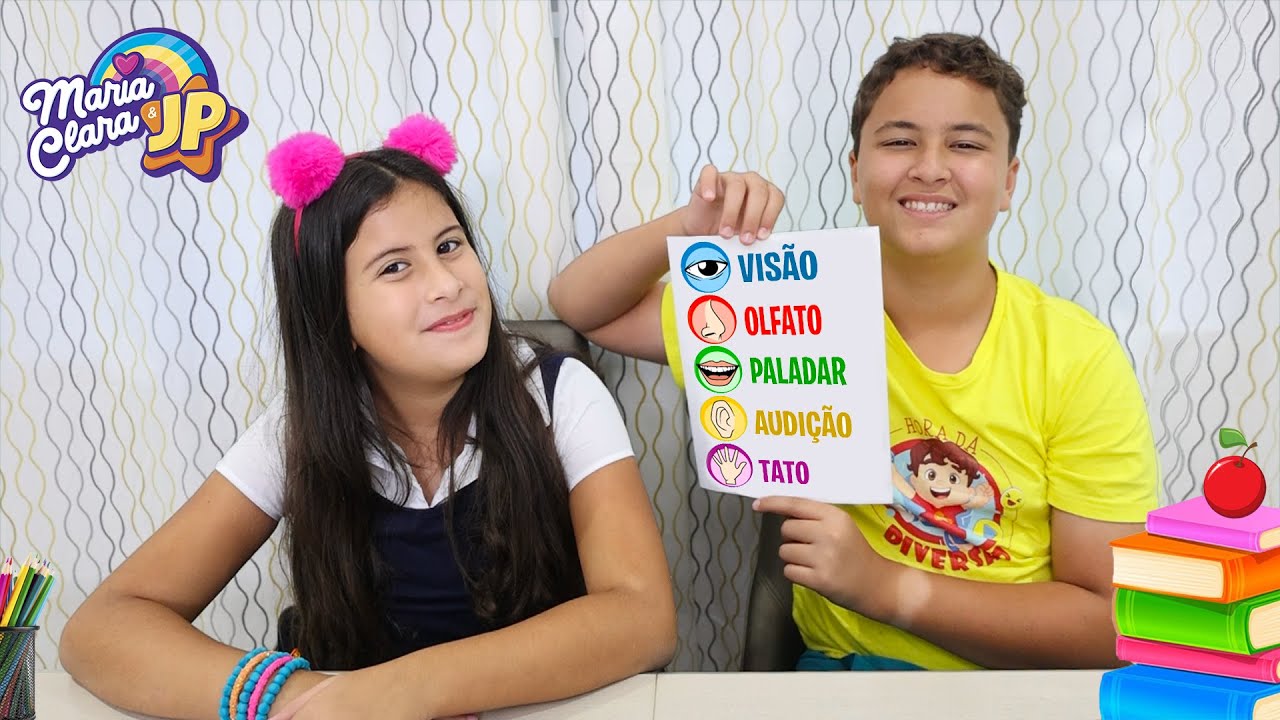 Maria Clara e JP aprendem os 5 sentidos do corpo humano