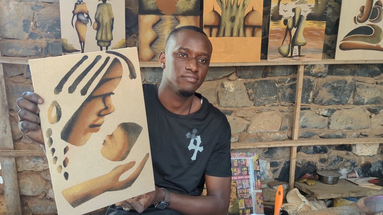 Sand Art Demo on Goree Island, Senegal