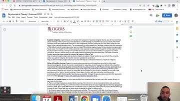 Psychometric Theory, Summer 2022