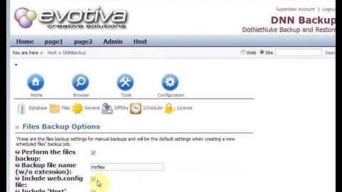 DNNBackup: Configuring notifications and scheduled backups
