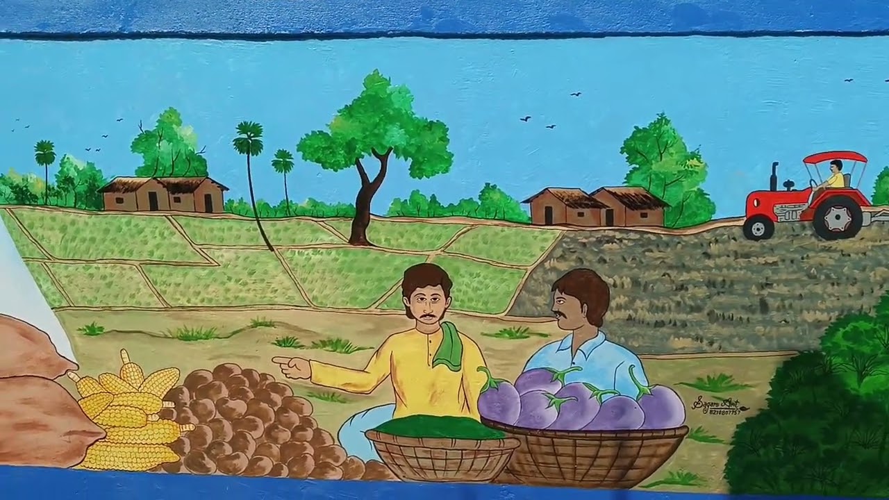 Long wall painting by Sagar Kumar Das