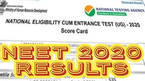 NEET 2020 RESULTS || CHECK OUT THE DETAILS HERE