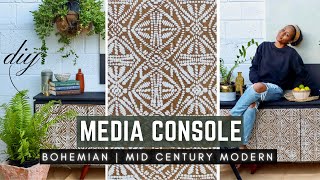 DIY MODERN MEDIA CONSOLE | How to build Bohemian Inspired TV Cabinet / Credenza / Sideboard