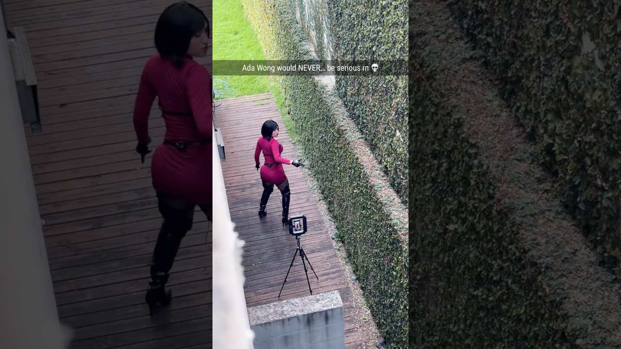 She thinks she’s Ada Wong 😭 #anime #cosplay #youtubeshorts