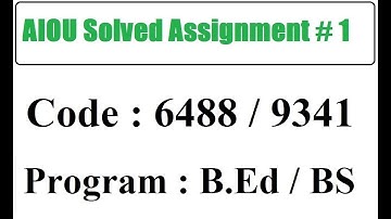 AIOU Code 6488 / 9341 Solved Assignment No 1 Autumn 2025 | 03468885319