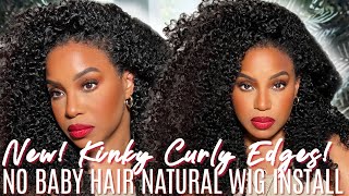 New! Effortless Kinky Curly Edges Wig! Natural Kinky Curly Wig Install! Beautyforever X Alwaysameera