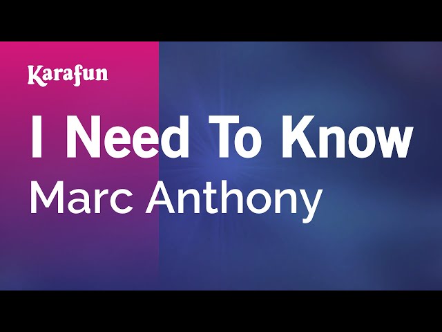 Marc Anthony - i need to know -REMIX