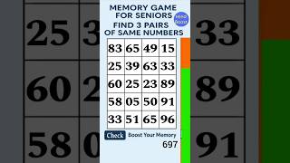 Brain Exercise for Seniors - Daily Focus Activity to Keep Your Mind Active Match the Numbers