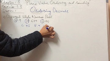Chapter 3(Place Value) Exercise:3.3-concept of ordering decimals