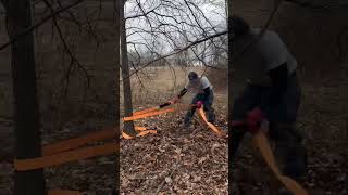 Felling Trees 2500lb log 3046r JohnDeere on the back 40SUBSCRIBE@hickorytrailsranch