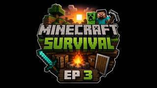 Minecraft survival Ep 3.My luck is OP.