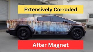 Tesla Cybertruck Becomes Extensively Corroded After Exposed to Magnet