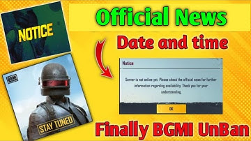 Finally BGMI Unban | Notice Server is not online yet. Please check the official news problem solve