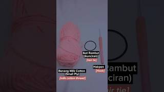 Crochet Scrunchie Tutorial, part 1: baris pertama #crochet #crochetscrunchies #scrunchies #shorts