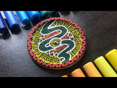 簡単diy 100均のコースターに絵を描いてみた ダイソー Youtube