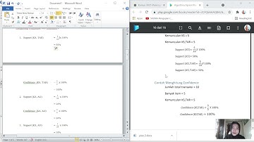 Menghitung support dan confidence