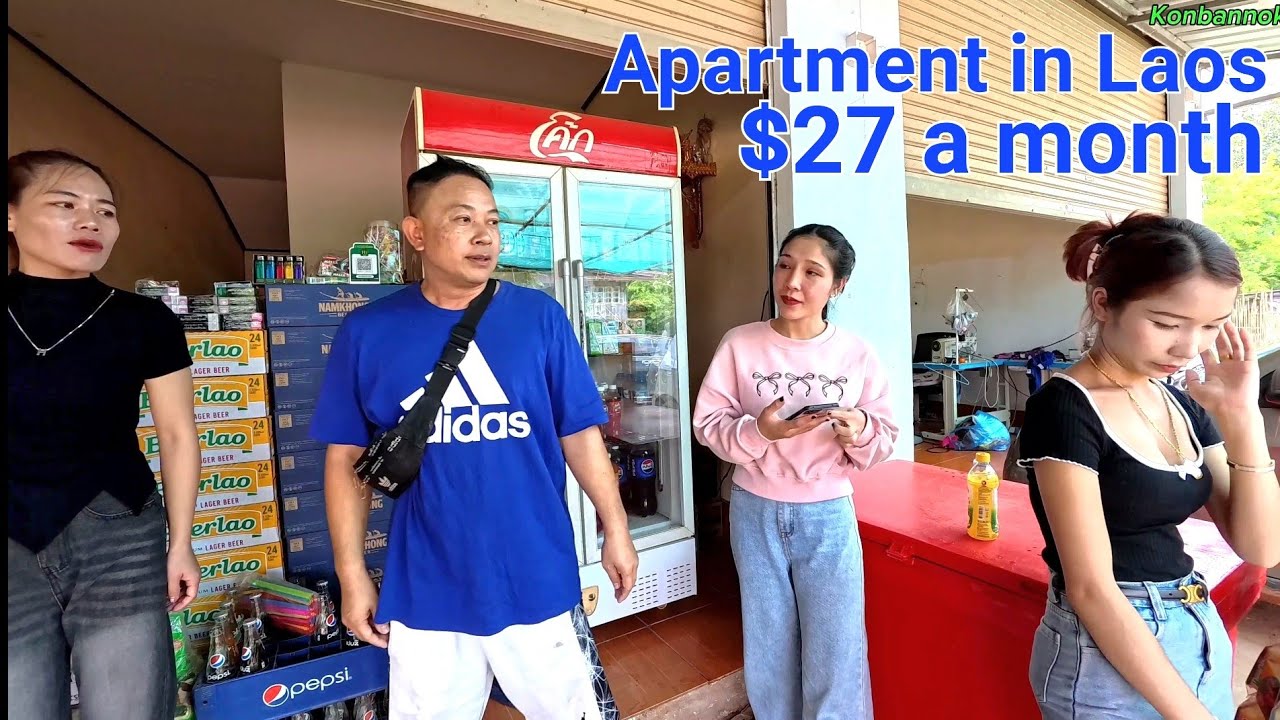 Cheap Apartment cost $27 a month in Laos / women making a living at home