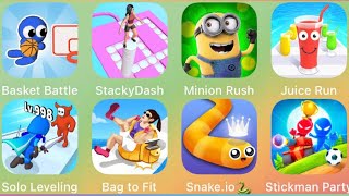 Stacky Dash,Minion Rush,Fat to Fit,Juice Run,Basket Battle,Solo Leveling,Snake.io,Stickman Party screenshot 5