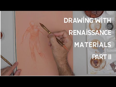 Drawing the figure with natural red chalk