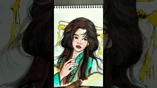 chinese girl ❤️✨🤯#art#artist #music #drawing #traditional girl #shorts