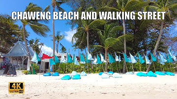 4K Koh Samui Chaweng beach and Walking street | Streets of Thailand 2022