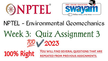 NPTEL Environmental Geomechanics Assignment 3 | Week 3|100% Right| Authentic Answers #geomechanics