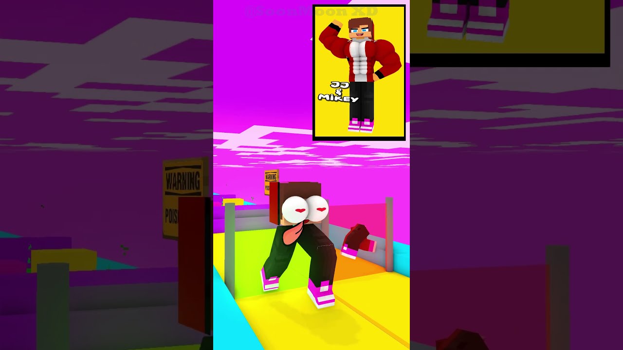 Mikey And JJ Heaven Hell Run Challenge MINECRAFT ANIMATION Minecraft Shorts