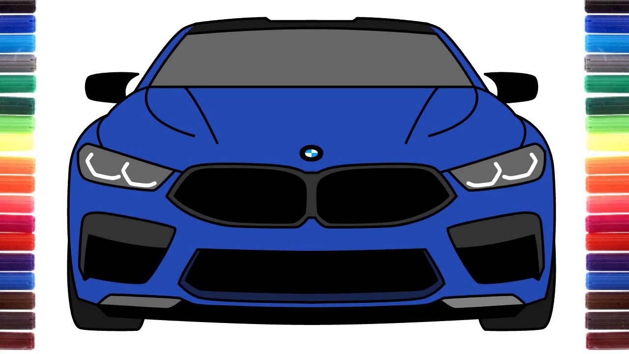 car drawings front view